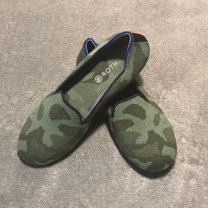 Rothy's Olive Camouflage Slip-Ons